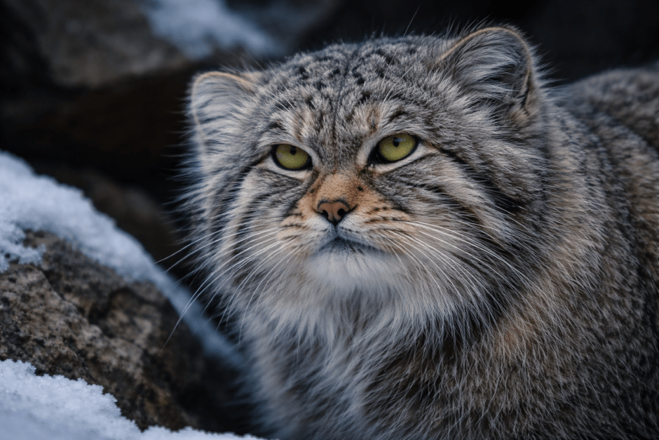 雪の上のマヌルネコ