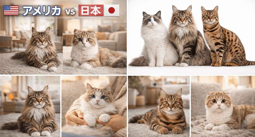 アメリカ猫 vs 日本猫